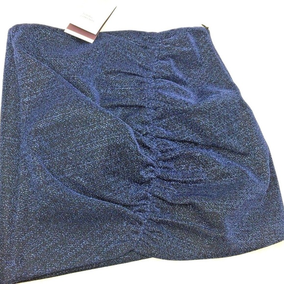 Zara Dark Blue Glitter Sparkly Mini Skirt - Picture 4 of 7